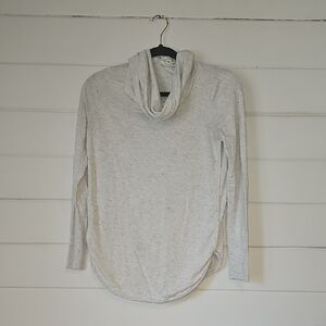LOFT Outlet Lounge Heathered Gray Confetti Cowl Neck Sweater (S)